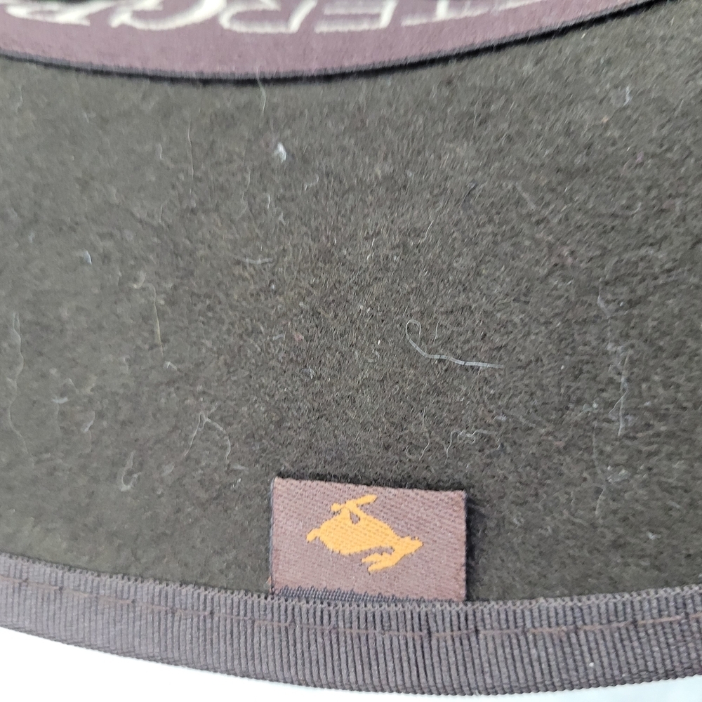 Peter Grimm Classic Wide Brim 100% Wool Brown Fedora Hat ribbon hat band and bow - Picture 7 of 11